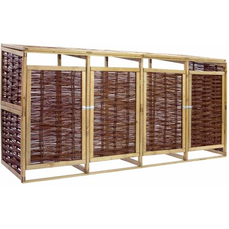 Abri de poubelle quadruple Pinède et osier