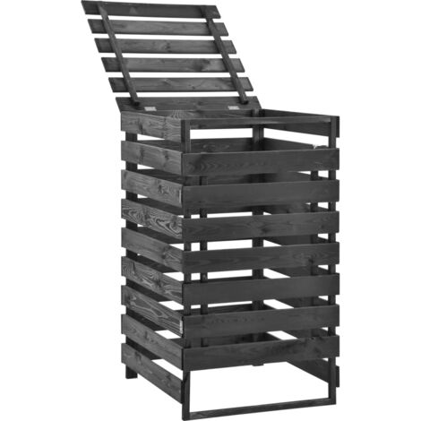 Abri de poubelle simple 70x75x121 cm Bois de pin massif peint