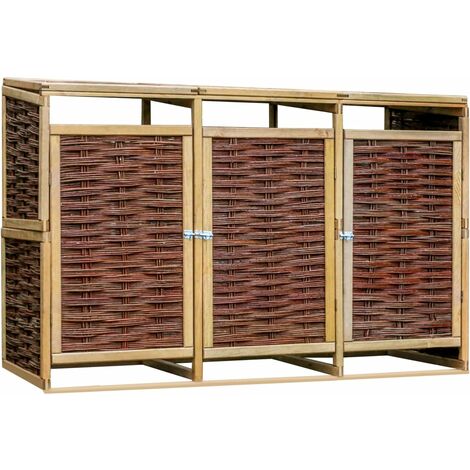 Abri de poubelle triple Pinède et osier