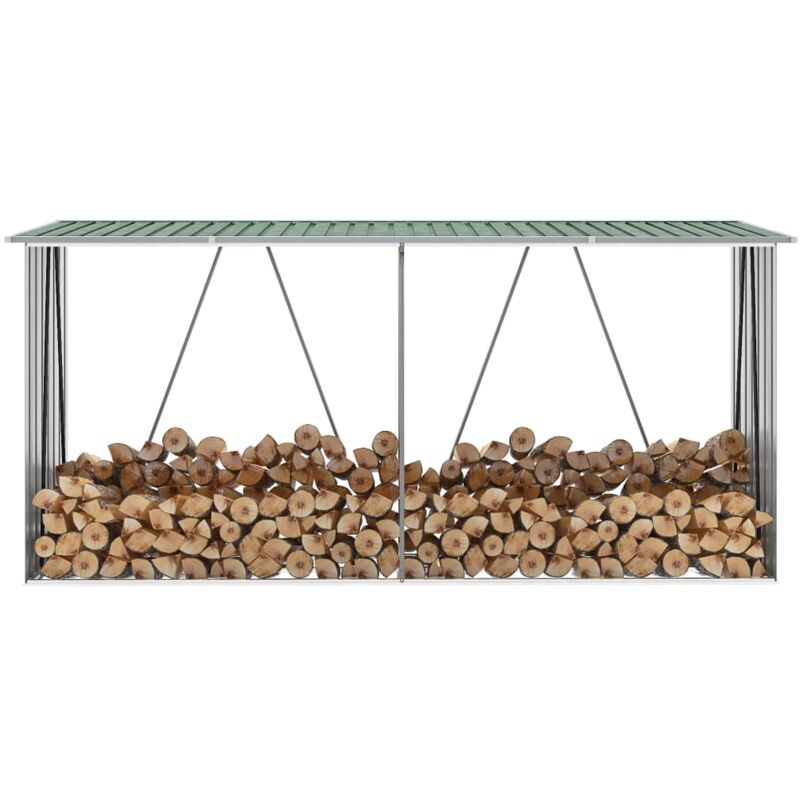 Vidaxl - Abri de stockage de bois Acier galvanisé 330x84x152 cm Vert