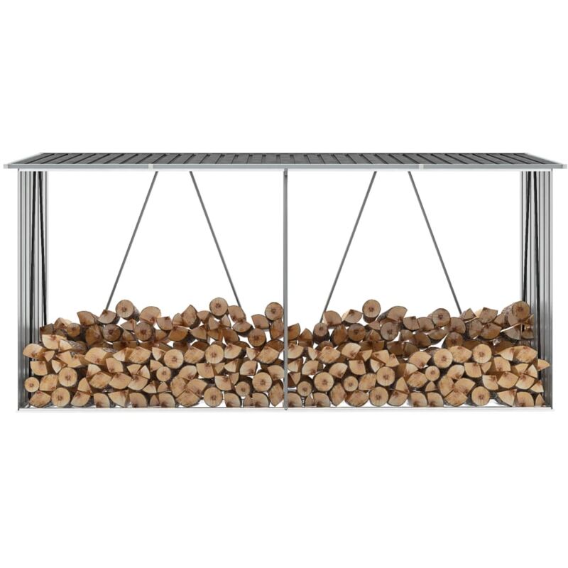 Abri de stockage à bois Acier galvanisé 330x84x152cm Anthracite
