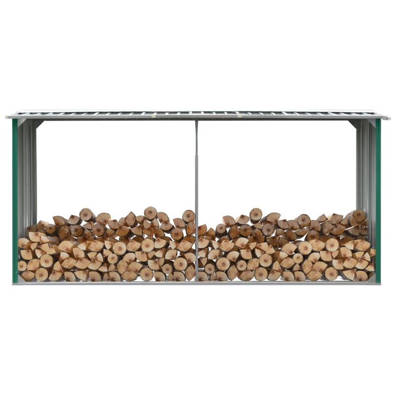 Vidaxl - Abri de stockage de bois Acier galvanisé 330x92x153 cm Vert