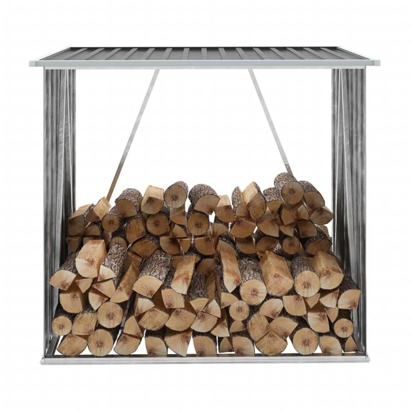 Abri de stockage à bois Acier galvanisé 163x83x154cm Anthracite vidaXL