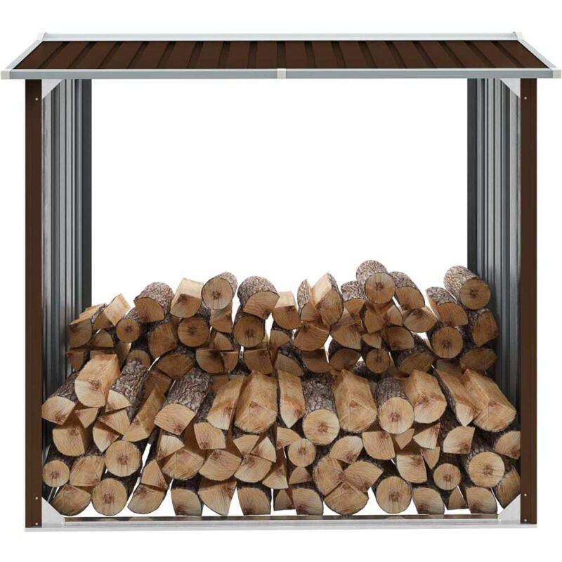 vidaXL Brennholzlager Verzinkter Stahl 172x91x154 cm Braun
