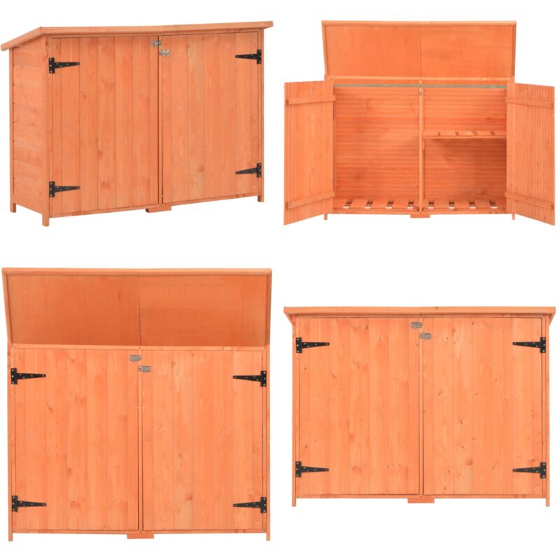 Abri de stockage de jardin 128x42x91 cm Bois - Abri De Jardin - Abri De Rangement - Cabane De Jardin - Rangement Extérieur - Outillage - Home & Living