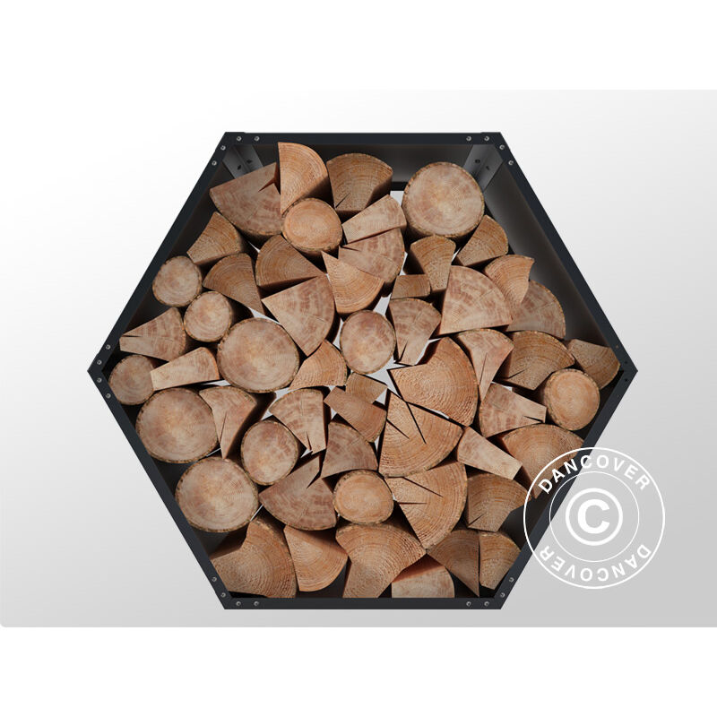 Abri de stockage pour bois/parterre de fleurs surélevé, hexagonal, 93x60x80cm, ProShed®, Anthracite - Anthracite
