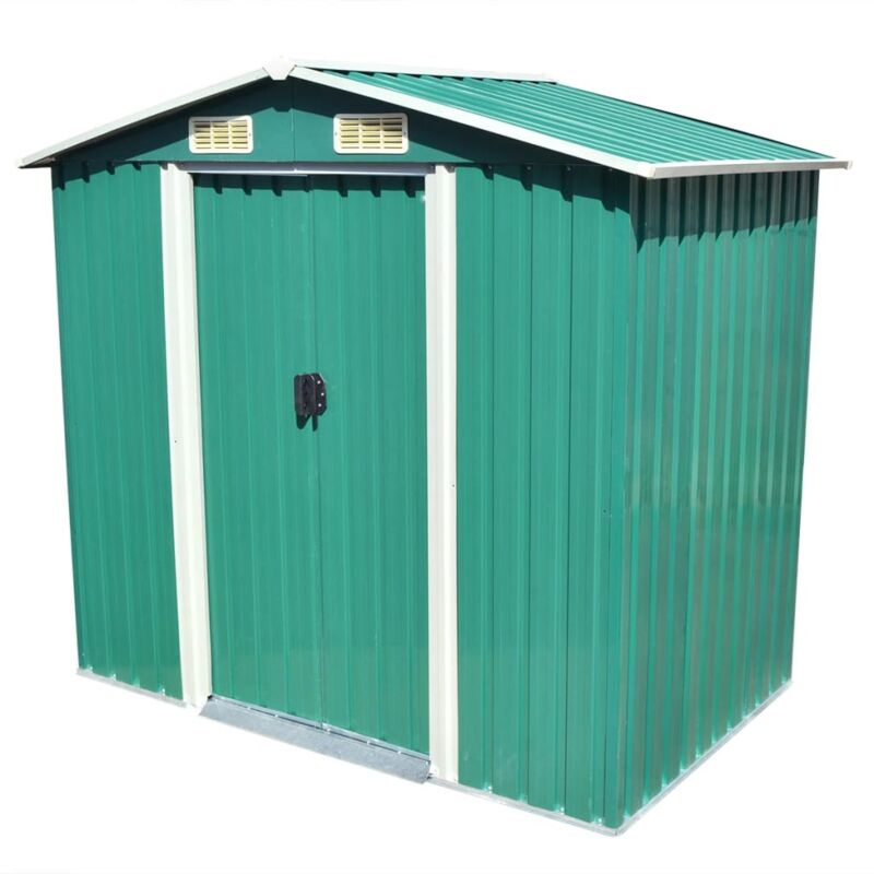 VidaXL - Gartenlaube stahl, One Size, Grün