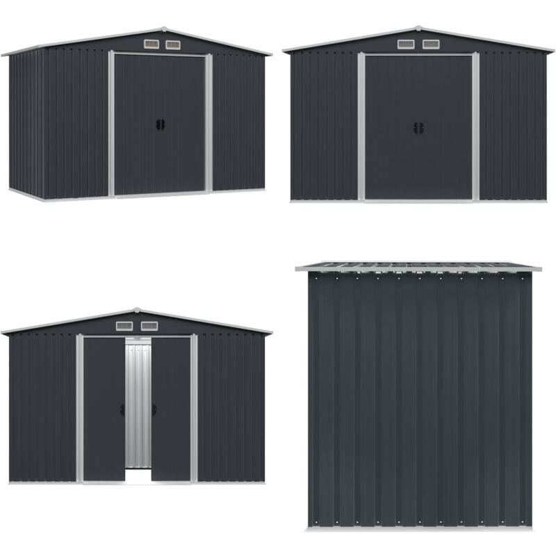 Abri de stockage pour jardin Anthracite Acier 257x205x178 cm - Abri De Jardin - Abri De Rangement - Cabane De Jardin - Rangement Extérieur