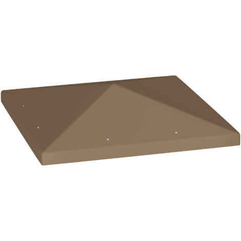 Abri de terrasse 3x3 m en tissu Oxford 600D marron avec trous d'évacuation