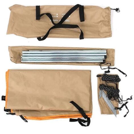 Abri de voiture portable, tente de toit latérale pour camping, couleur kaki (voir photo)