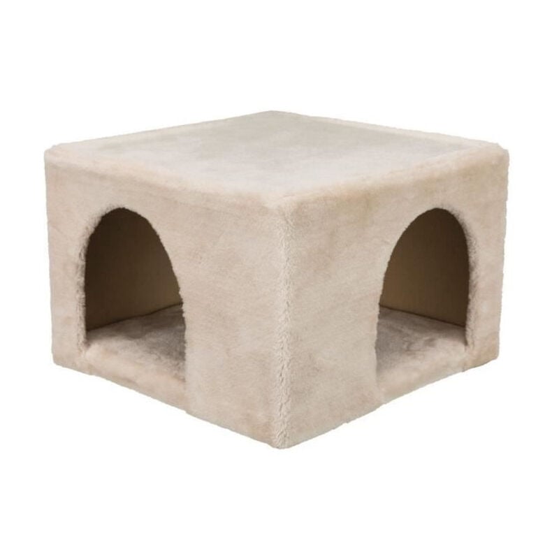 Trixie - Abri douillet peluche - 36 x 25 x 36 cm - Beige - Pour lapins et petits rongeurs