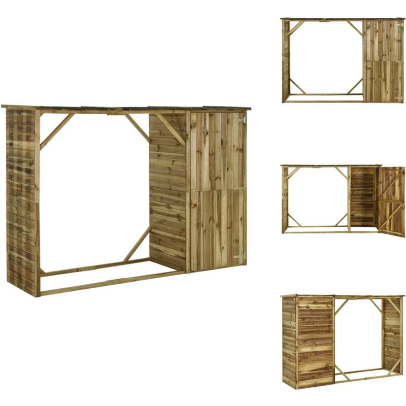 Abri d'outils de jardin Pin 253 x 80 x 170 cm - Abri De Jardin - Abri De Stockage - Rangement Extérieur - Cabane De Jardin - Outillage De Jardin