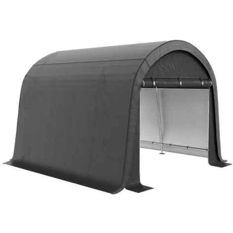 Abri d'outils film 3x3 m, anti-UV, imperméable, acier, PE, deux portes à enrouleur - PE gris