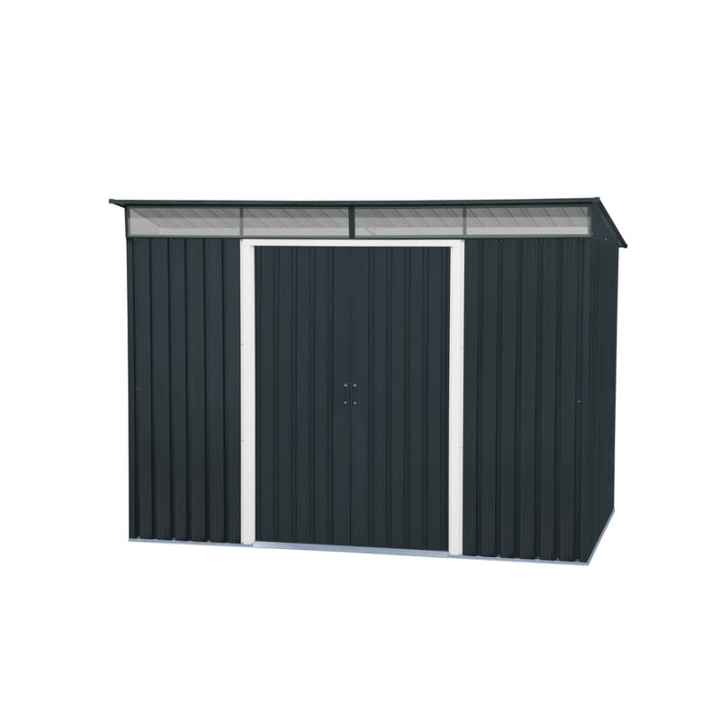 Duramax - Abri de jardin métal - 4,84m² - kit ancrage - Anthracite