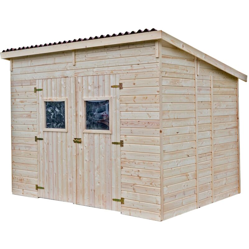 Abri en panneaux de bois 16 mm - surface utile 5,41 m² - toit monopente - sans plancher - Habrita