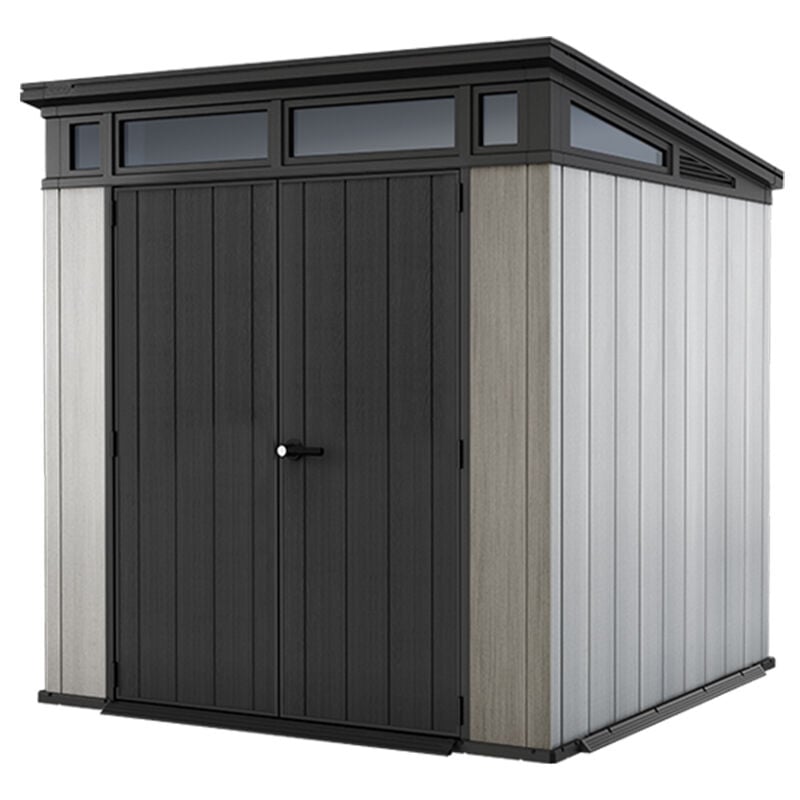 Abri de jardin Artisan 77, rangement durable en résine résistant aux intempéries, Gris - 4,5 m² - 214x218x226 cm - Keter
