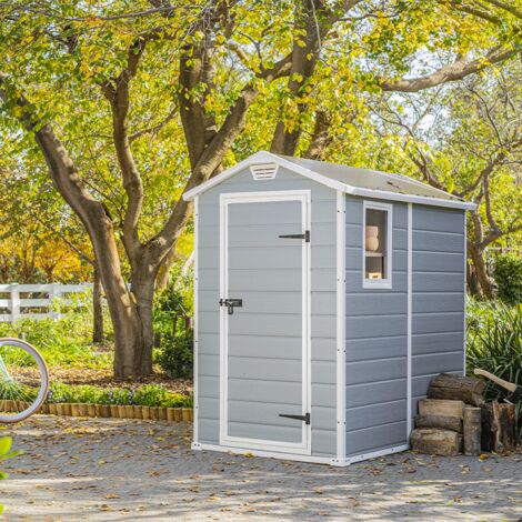 Abri jardin résine Premium 43 - 1,20m² - 128 x 94 x 196 cm - Gris