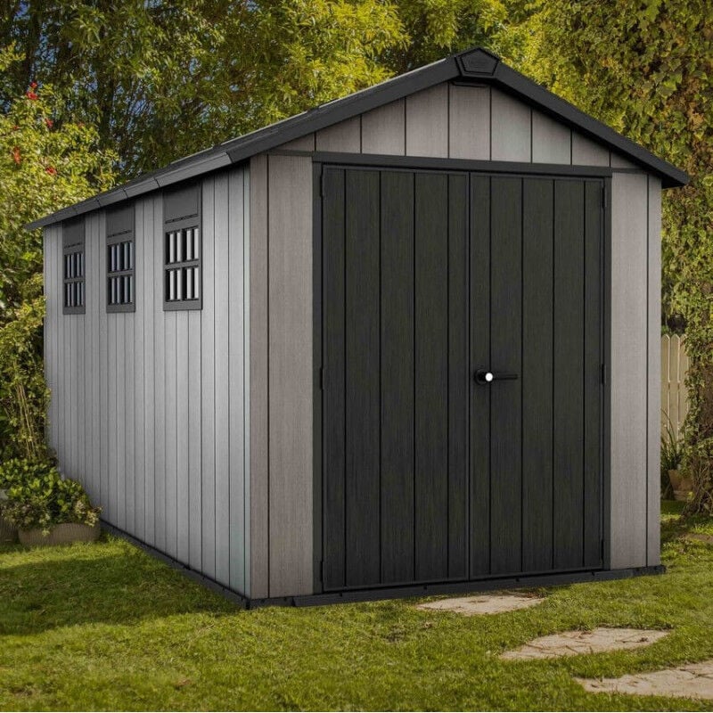 Abri en résine OAKLAND BROSSIUM® 7515 - 11m² - Gris