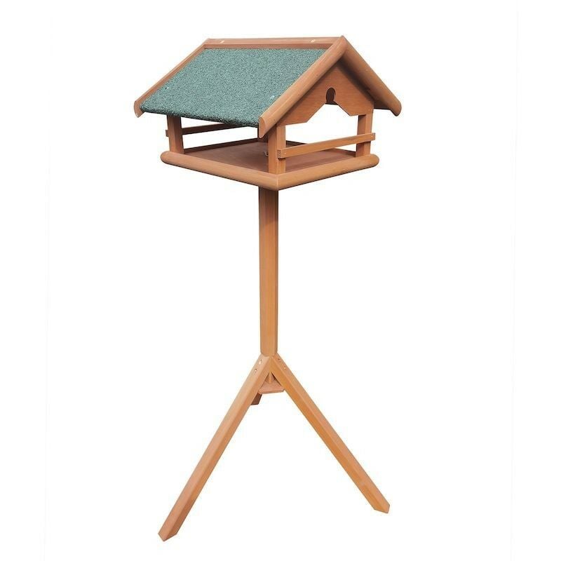 Abri en sapin avec mangeoire sur pied pour oiseaux sauvages - Hauteur de 119 cm