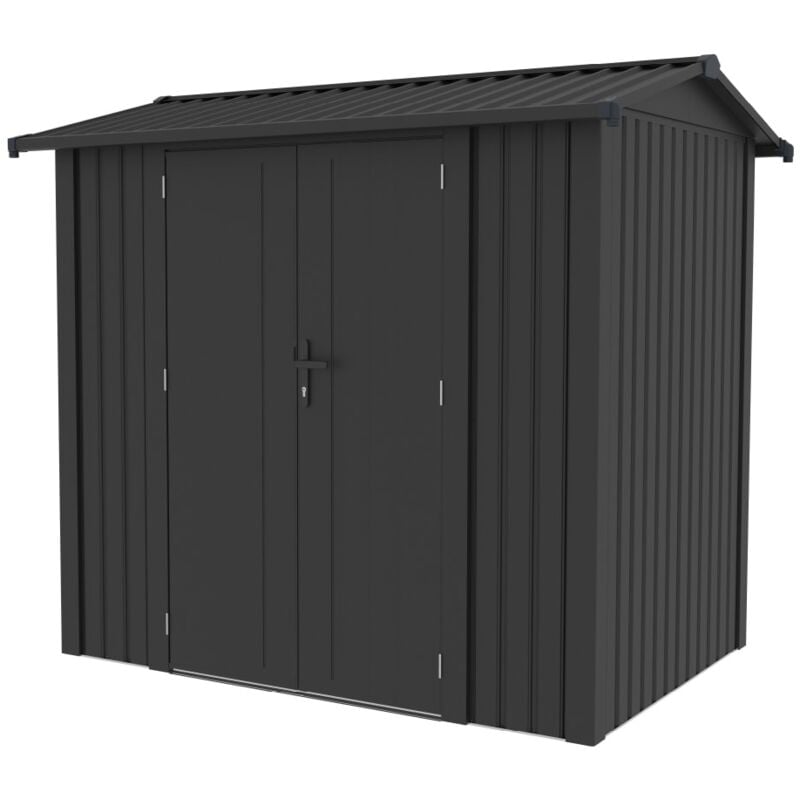Abri Extérieur en Métal Gardiun Spree 4,1 m2 232x176x212 cm Acier avec Fenêtre Latérale et Double Porte 106x178 cm