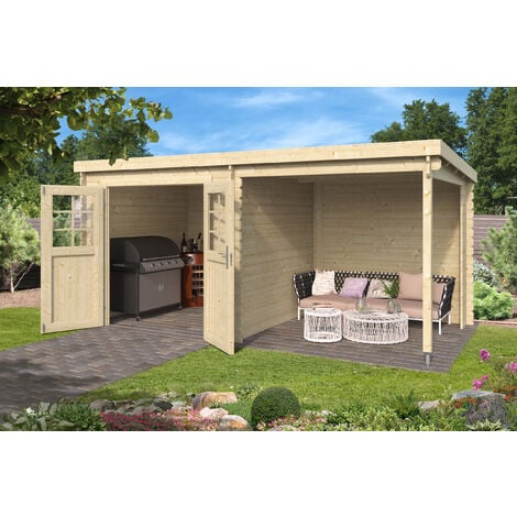 Abri haut de gamme Sophy avec extension, 4,6 + 4,6 m²