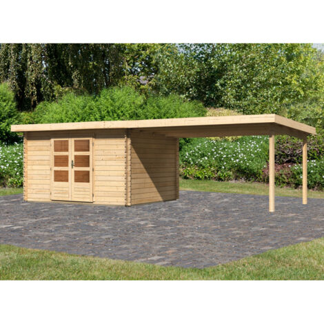 Abri Jardin Bois Massif 10.60m² Appentis 400cm Bastrup 7 Karibu