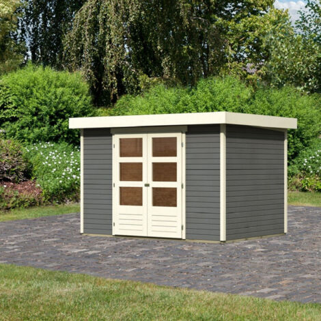 Abri Jardin Bois Massif 6,55m² Askola 4 Gris Terre Karibu