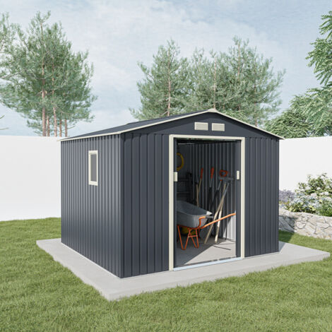 Abri Jardin Métal 7,06m²Anthracite Hautes Parois X-METAL + Ancrage