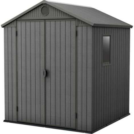 Abri jardin résine aspect bois Darwin 66 3 m² - Gris