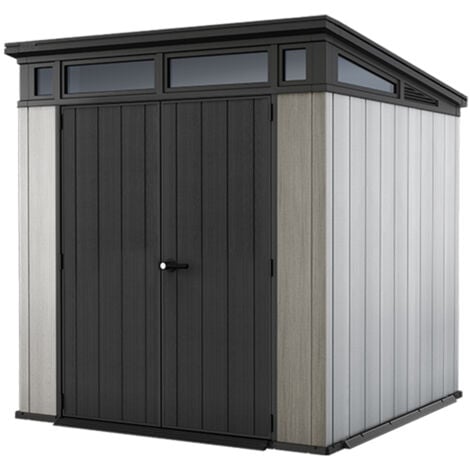 Abri jardin résine Brossium Monopente 77 - 4.7 m² - 218 x 218 x 226 cm - Gris