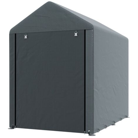Abri jardin/tente rangement 120x179x165cm - Structure acier robuste, résiste intempéries - Gris foncé