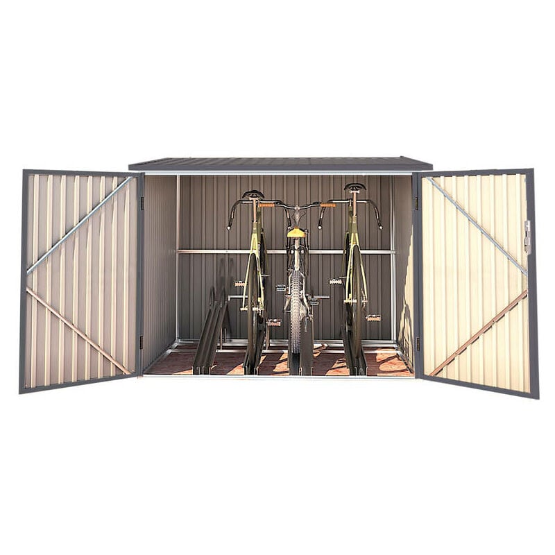 Coffre en métal - 4 Vélos - 4,02m² - 203 x 198 x 157/142 cm - Chalet&jardin