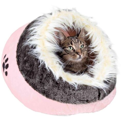 Abri minou 35 × 26 × 41 cm, rose/gris