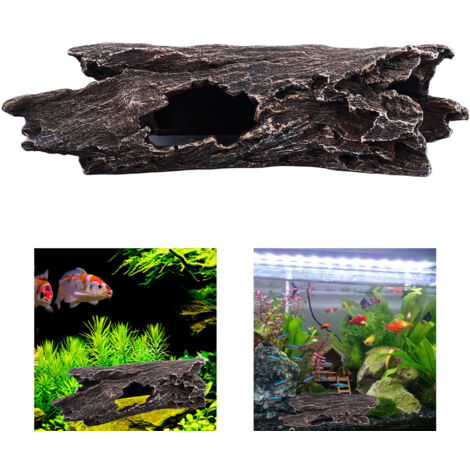 Abri Naturel pour Terrarium - Grande Cachette en Forme de Tronc d'Arbre pour Reptiles Amphibiens et Tortues - Décoration Aquarium et Terrarium - AUTRES
