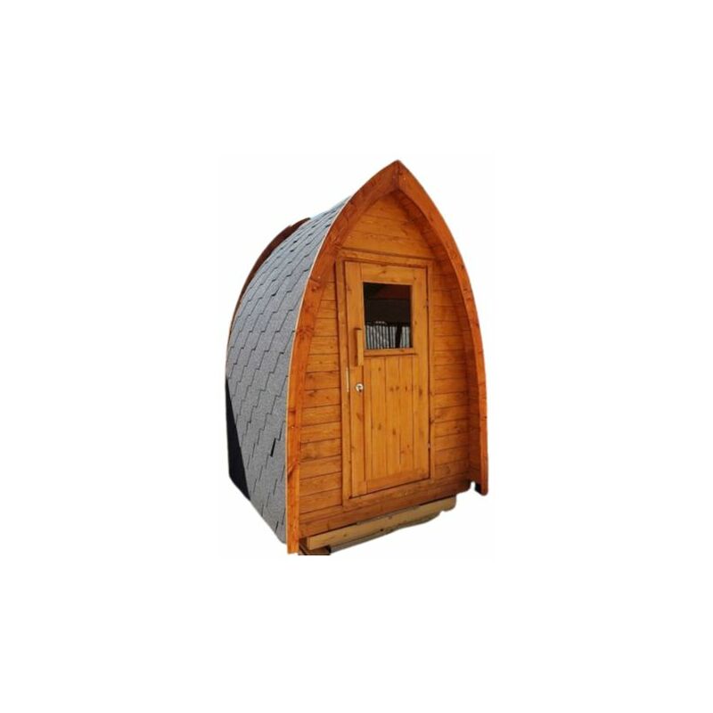 Abri Pod, cabane de jadin insolite en bois, cabine de plage, rangement des outils, abri pour wc secs 2,4m² 1,70 x 1,53 x H2,37m , shingle noir