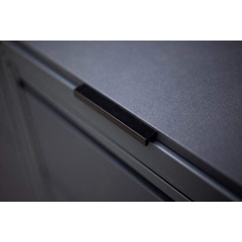 Cache poubelle extérieur triple en acier galvanisé - Abri poubelle pour 3 conteneurs 120 Litres - Anthracite RAL7016