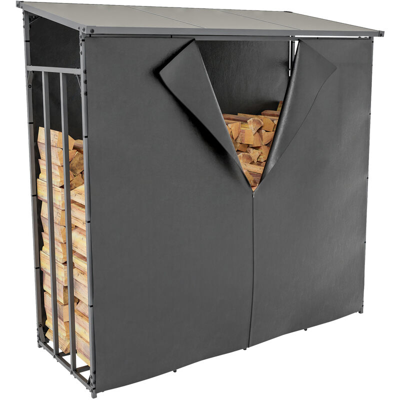 Abri pour bois de chauffage Ruston en acier galvanisé avec bâche de protection xl