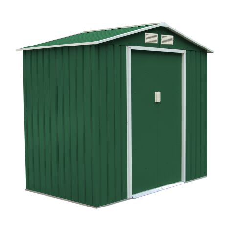 Abri pour outils 2,13x1,27x1,95 m en abri en tole galvanise'e et pre'-peinte pour jardin exte'rieur