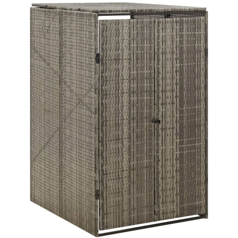 Abri pour poubelle Abri de Jardin - Gris 70x80x117 cm Résine tressée BV237325 Bonnevie