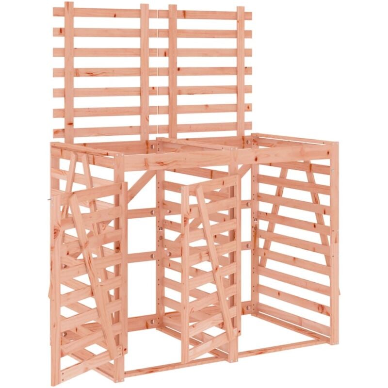 Vidaxl - Abri pour poubelle double sur roulettes bois massif douglas