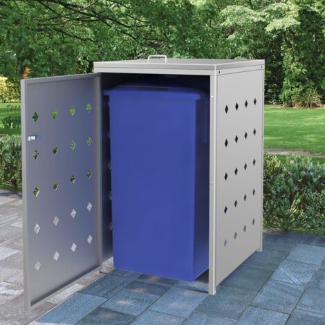 vidaXL Abri de Poubelle sur Roulettes Acier Inoxydable Jardin Multi-taille