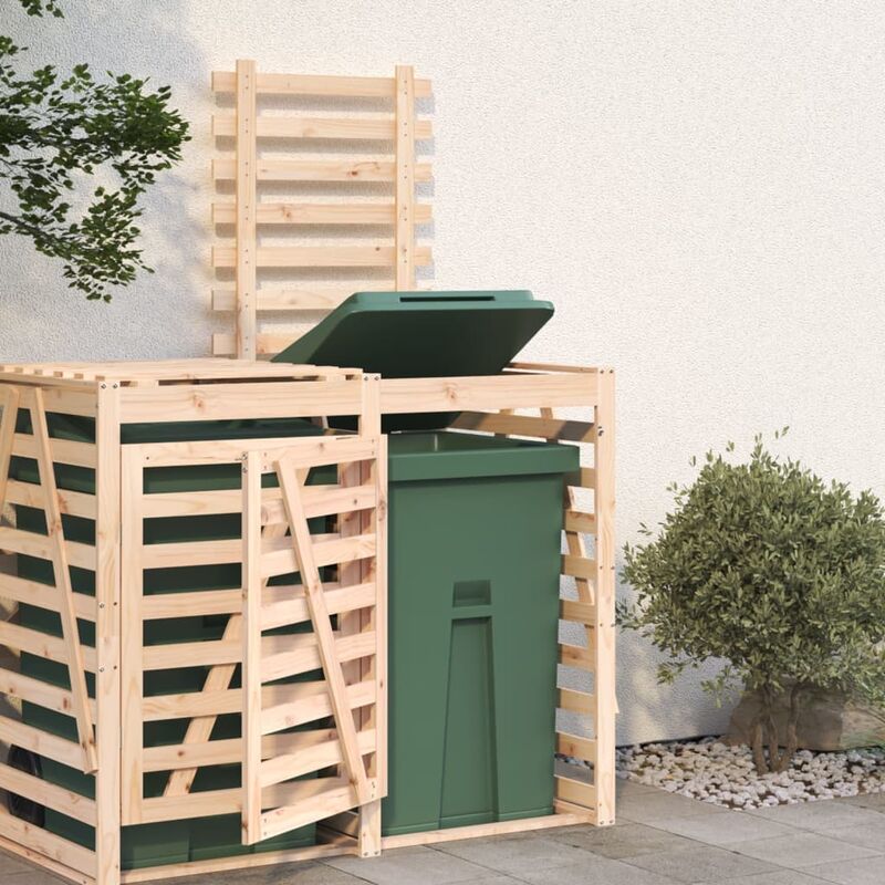 Vidaxl - Extension d'abri pour poubelle sur roulettes bois massif pin