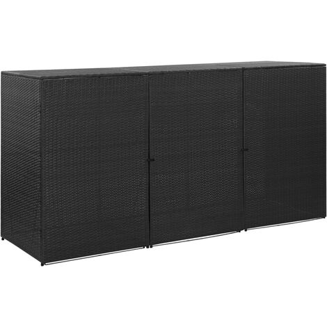 vidaXL Abri de Poubelle Résine Tressée Extérieur Multi-taille Multicolore