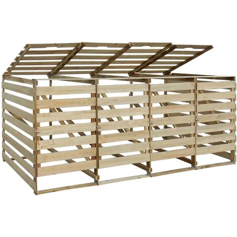 Abri pour poubelles sur roulettes Quadruple Pinède 240 L