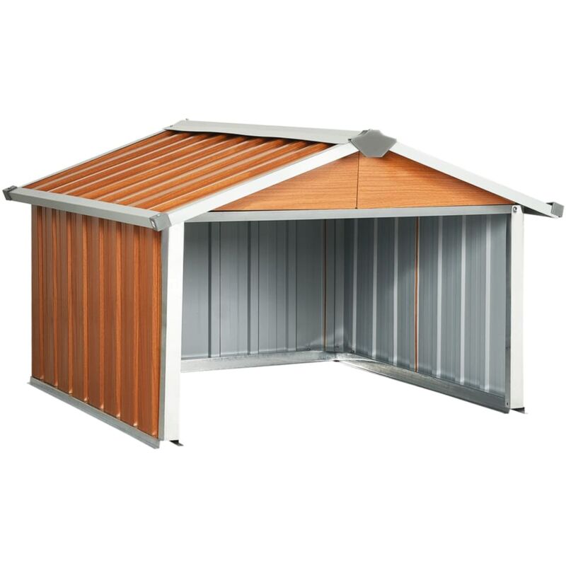 Inlife Abri pour robot de jardin 92x97x63 cm Acier galvanisé Marron - Brun