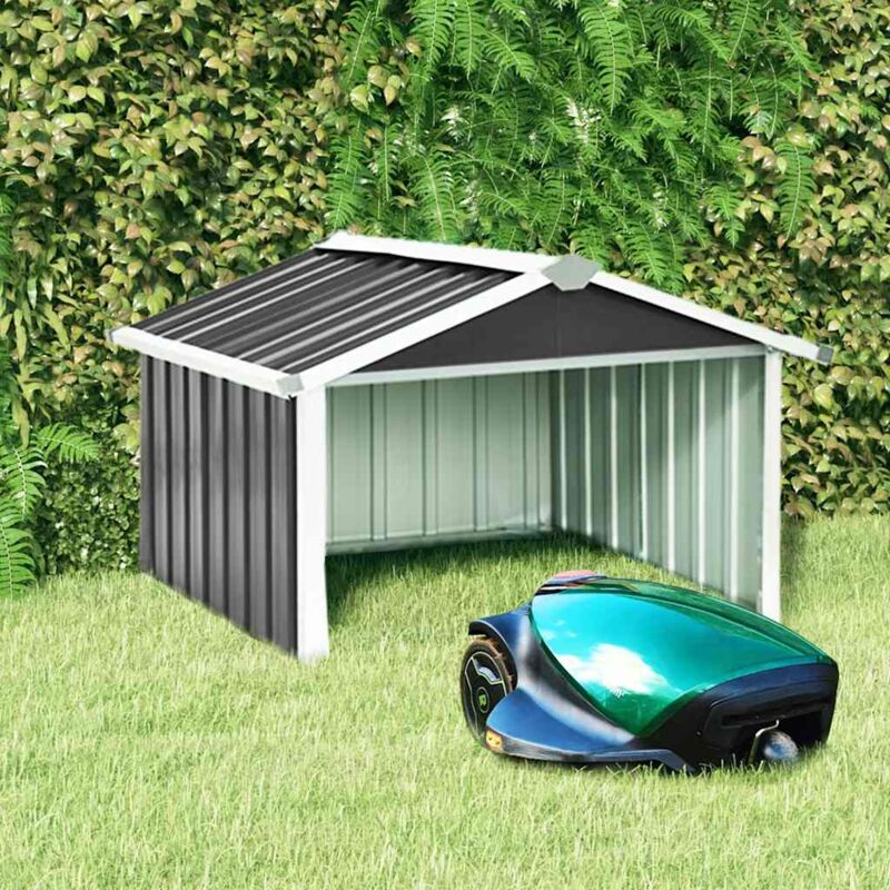 VidaXL - Rasenmäher garage stahl, One Size, Grau
