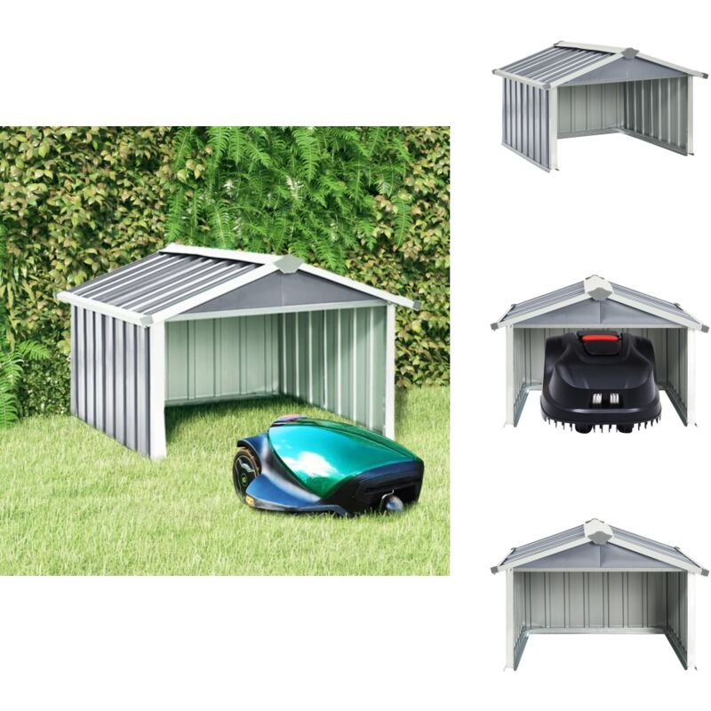 Abri pour robot de jardin 92x97x63 cm Acier galvanisé Gris - Abri Robot Tondeuse - Abri Jardin - Abri Tondeuse Robotique - Abri Pour Robot Coupe