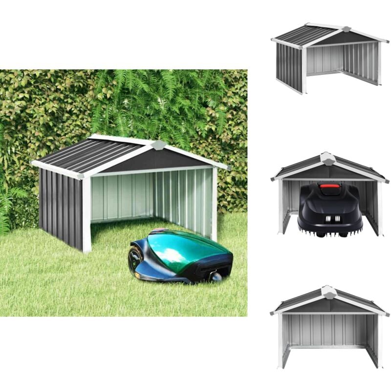 Abri pour robot de jardin 92x97x63cm Acier galvanisé Anthracite - Abri Robot Tondeuse - Abri Jardin - Abri Tondeuse Automatique - Abri Pour Robot