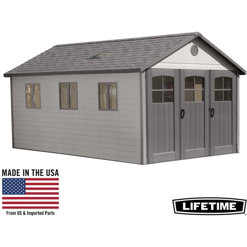 Lifetime - Abri resine carrossable 19,65 m2 / 3.37 x 6.42 m