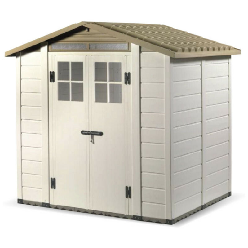 Abri de jardin 3.98m² beige - Habrita - evo200